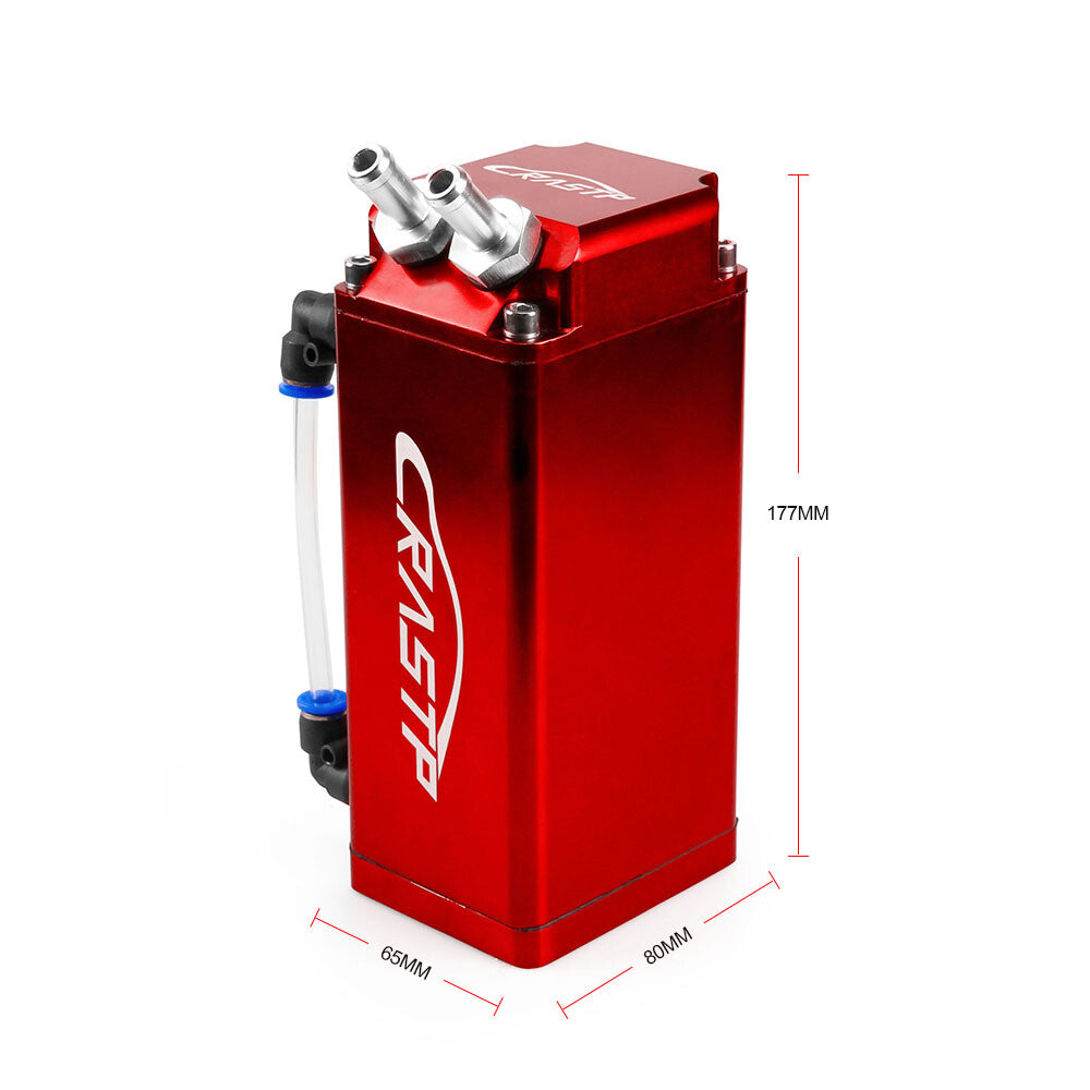 Square Shape Engine Oil Catch Can Tank Reservoir Breather Fuel Tank Red
