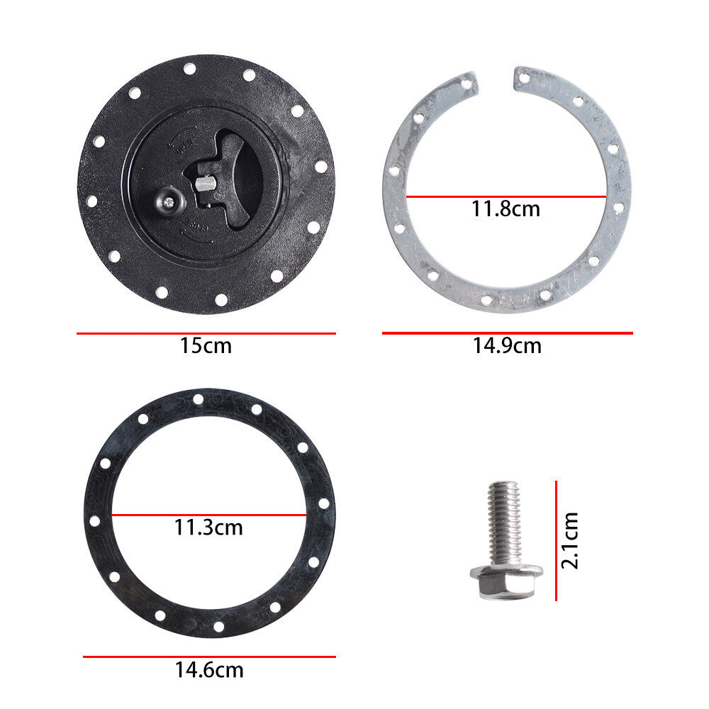 Billet Aluminum Easy Fill Fuel Cell Gas Cap With 12 Hole Cell Bung Gasket Sliver