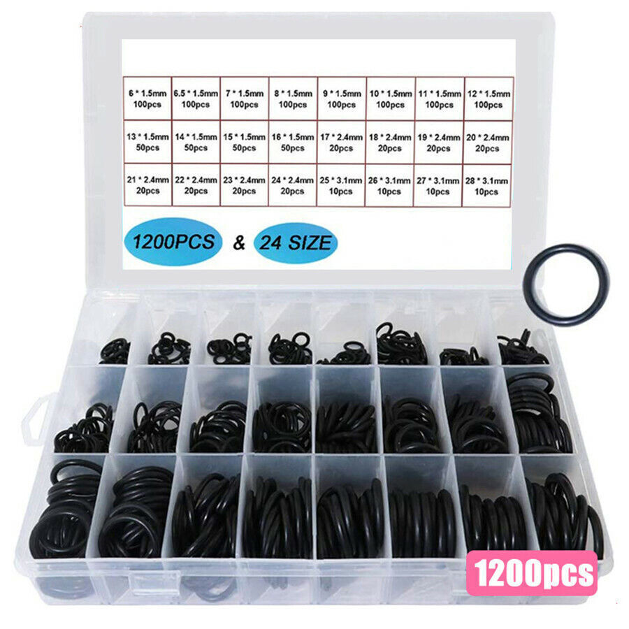 1200 Pcs Thickness 1.5mm 2.4mm 3.1mm Car O-Ring Gasket Sealing Rings Rubber Set