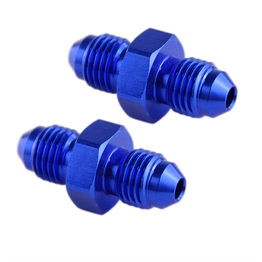 4AN Male Flare Coupler Union Straight Fuel Hose Adapter Fitting 7/16-20 UNF BL