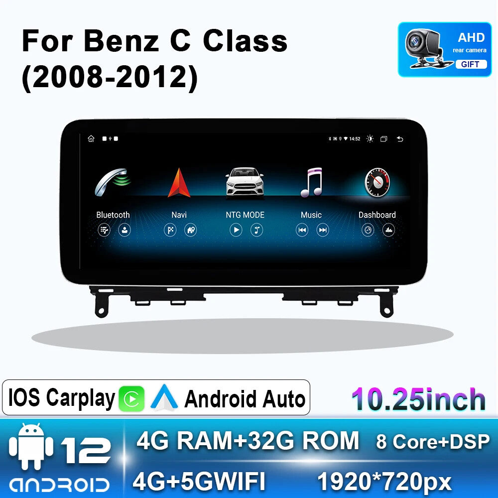 Android CarPlay for Mercedes for Benz C Class W204 2008-12 GPS Car Multimedia Player