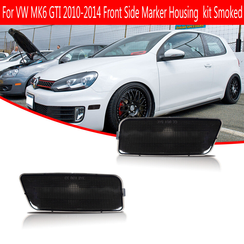 Smoked front fender side marker light housing kit for 2010-2014 for Volkswagen MK6 for Golf GTI