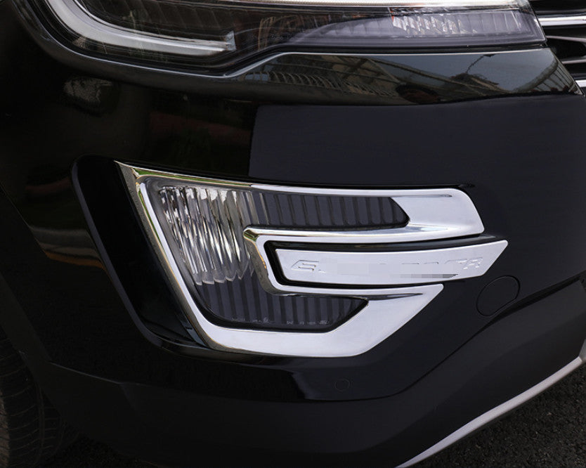 Fit for Ford Explorer 2016-17 Chrome ABS Front Fog Lamp Light Strip Trim Cover