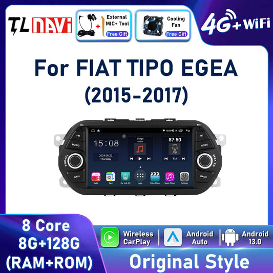 Android 15-17 for Fiat Tipo Egea GPS Carplay Car Radio Multimedia Player Screen
