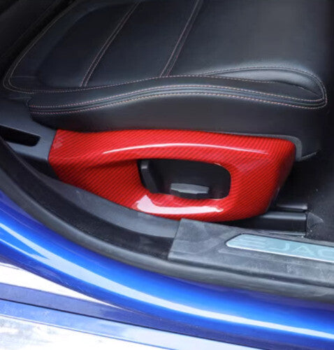 Power for Seat Side Frame Protection Cover for Jaguar XF Red Carbon Fiber 2016-2020