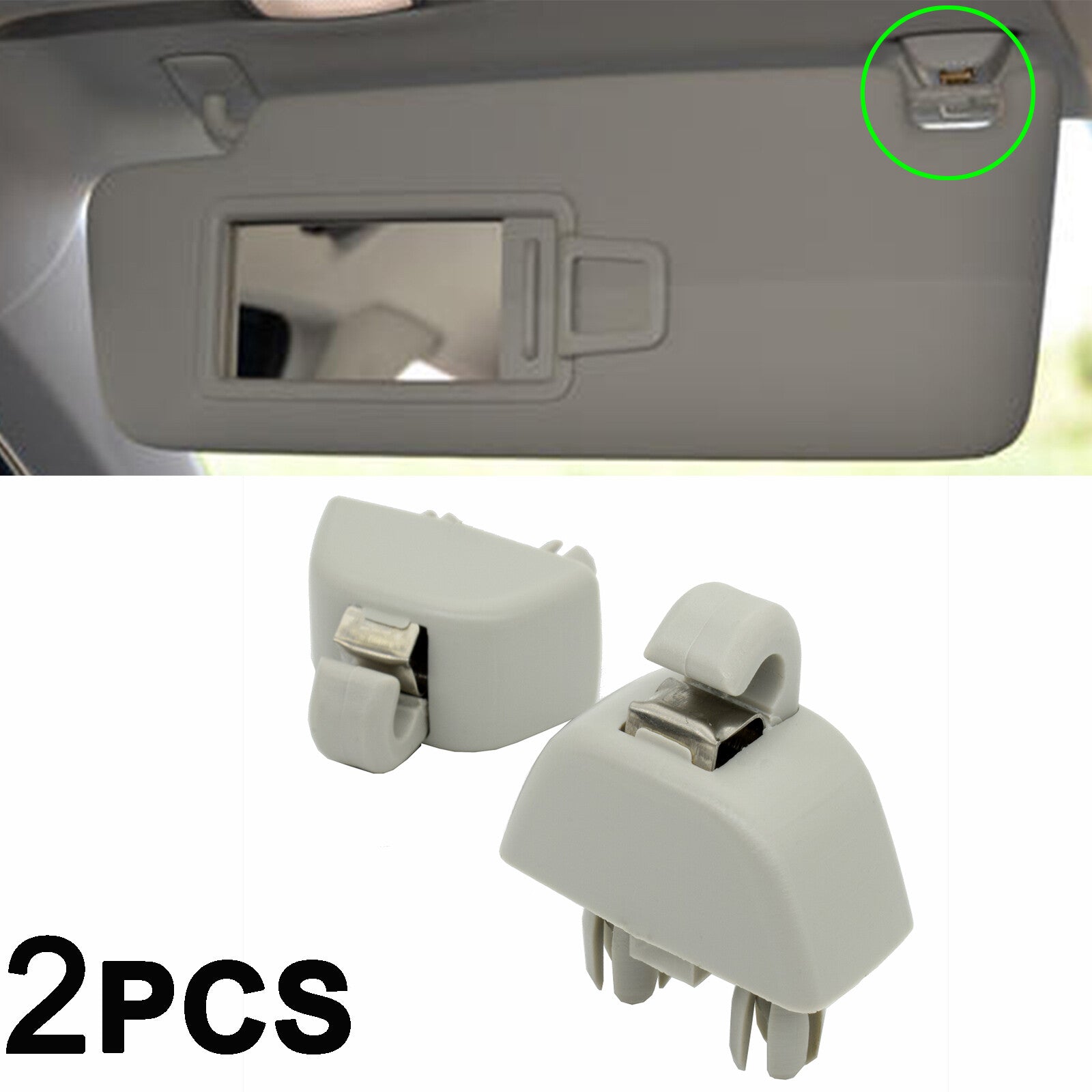 2 X Sun Visor Hook Clip for VW for Passat B7 Polo UP for SEAT MII for SKODA CITIGO RAPID AU