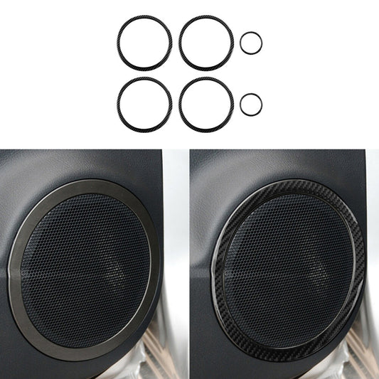 Car Door Speaker Trim Interior Carbon Fiber Sticker for Toyota RAV4 2006-2012