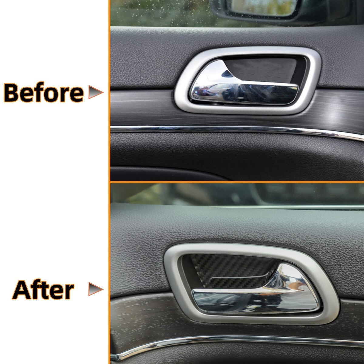 Inner Door Handle Bowl Decoration Cover Trim for Jeep Grand Cherokee 2011-2023