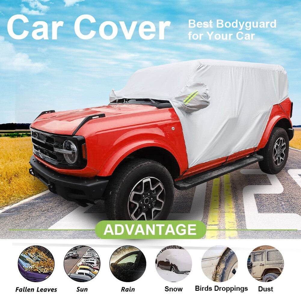 Half Car Cover for Ford Bronco 2021 2022 4 Doors Waterproof UV-Proof Outdoor