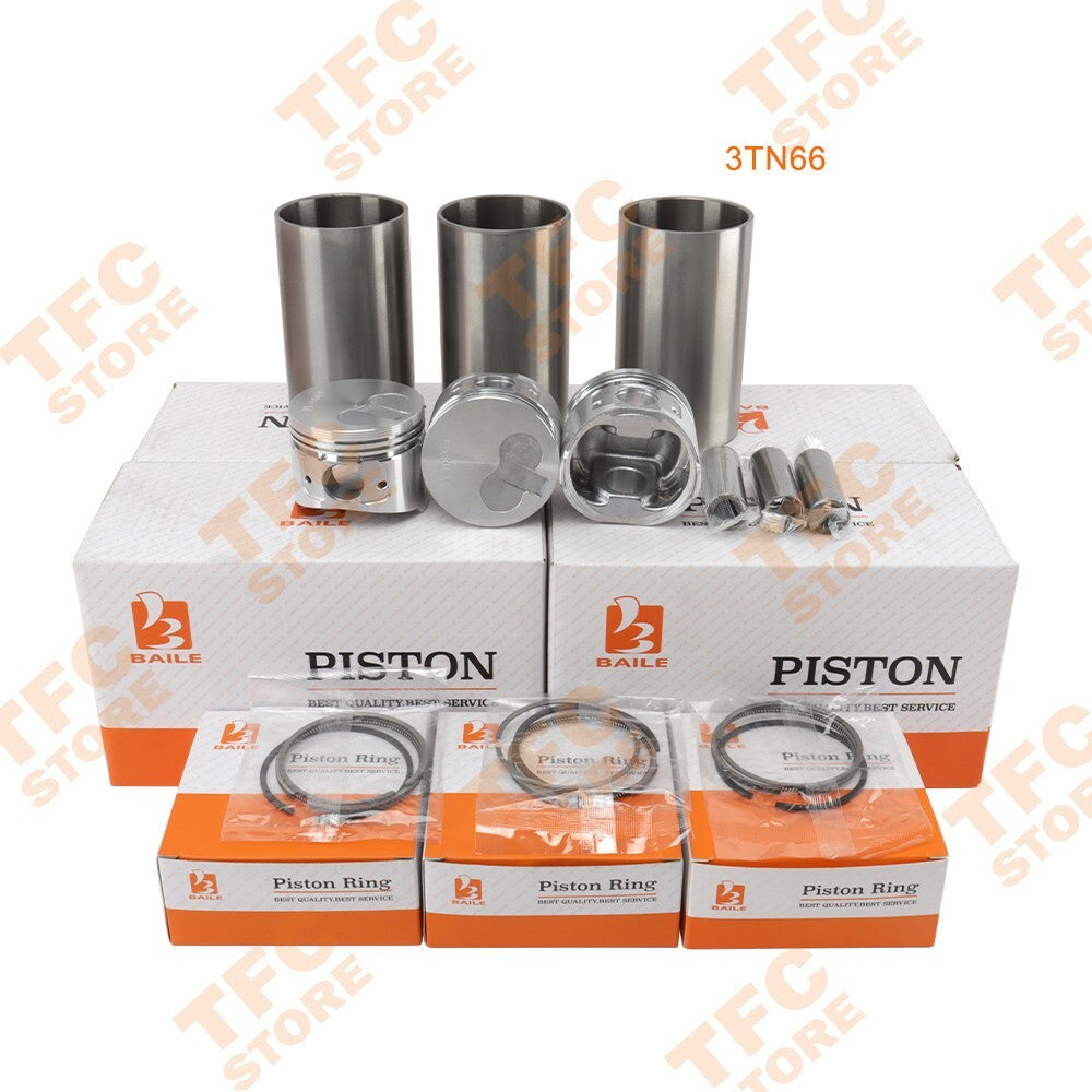 3TN66 Piston Kit  Rings With Cylinder Liner STD For Yanmar Engine 3 Cylinders