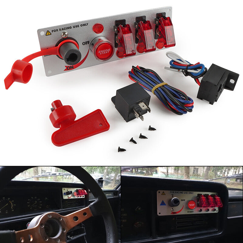 12V racing ignition switch panel engine start button switch suitable for cars and trucks