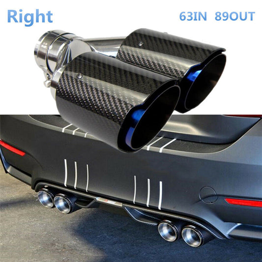 Car Right Carbon Fiber Y-shaped Dual Outlet Exhaust Pipe Muffler Tip Tail Throat