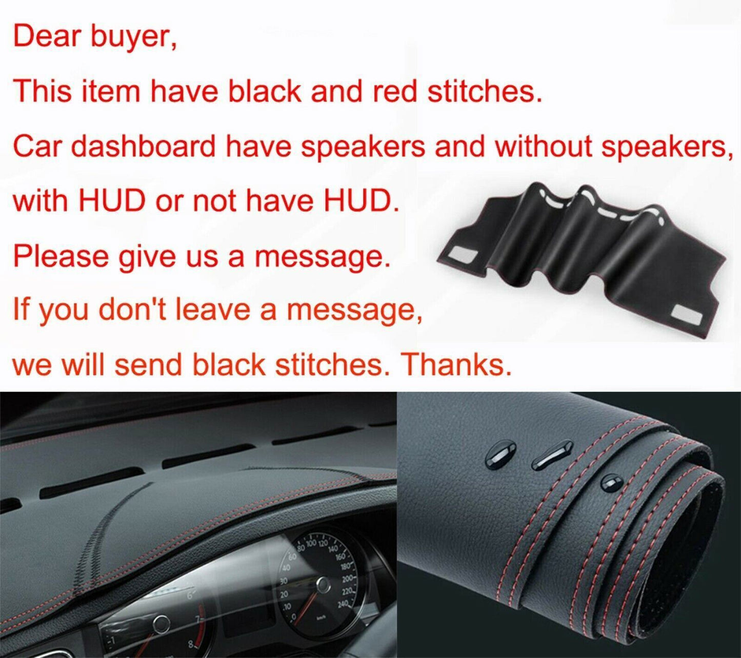 PU Leather Dashboard Dash Mat Non-slip DashMat Sun Shade for Peugeot 301 17-23