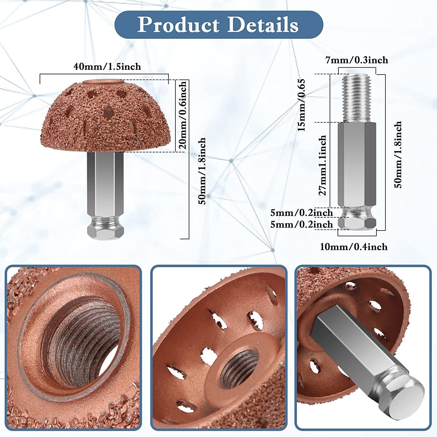 Tire repair patching tool kit, tire patching kit, tire repair grinding head for cars and trucks