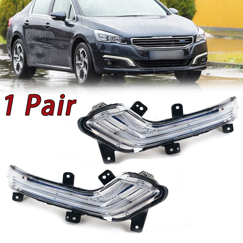 LHRH Front LED Daytime Running Lights and Fog Lights for Peugeot 508 2015 and 2016 Cars
