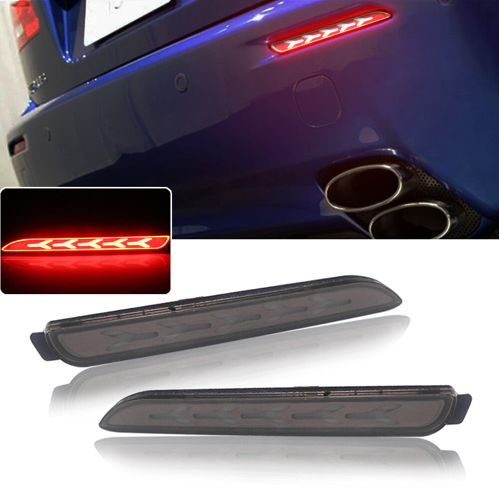 2-Piece Smoked Lens Rear Bumper Tail Brake Light LED Kit for Toyota for Sienna for Avalon