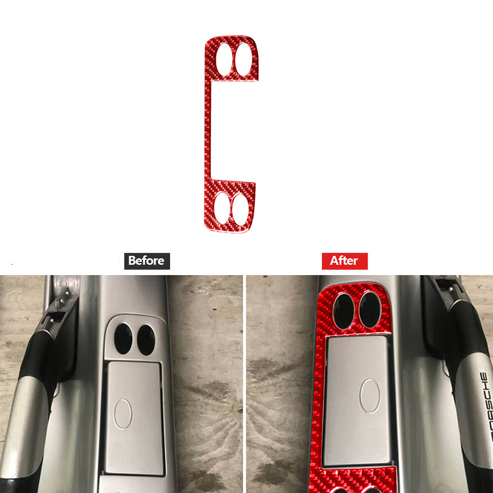 Red Carbon Fiber Power Window Control Cover Trim for Porsche Boxster 1998-2004