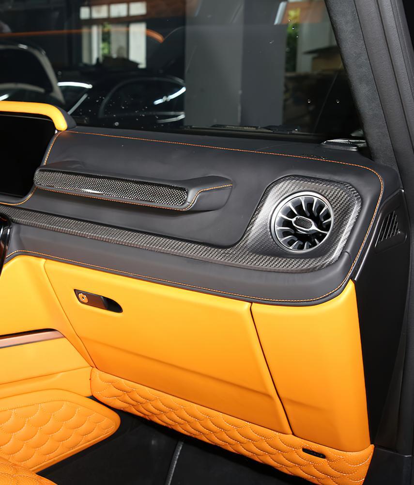 For G-Class W464 G500 G63 19-23 Matte Carbon Dashboard Air Vent Panel Cover Trim