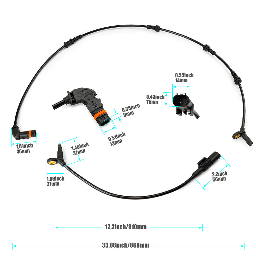 4Pcs Front Rear ABS Wheel Speed Sensor for Mercedes Benz W164 GL ML320 ML350 US