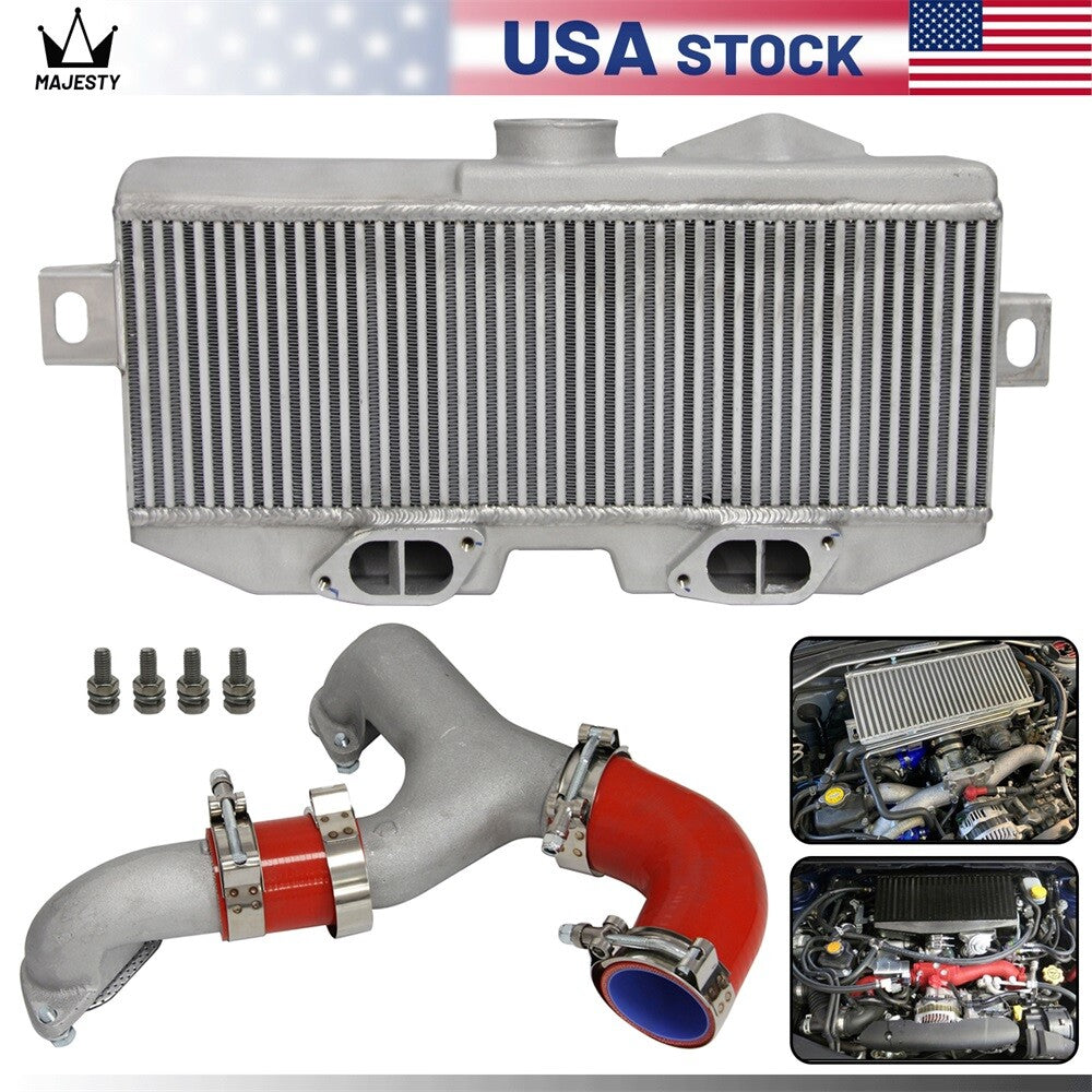 Bolt On Top Mount Intercooler Kit Y Pipe for Subaru 02-07 WRX STI EJ20 EJ25 Red