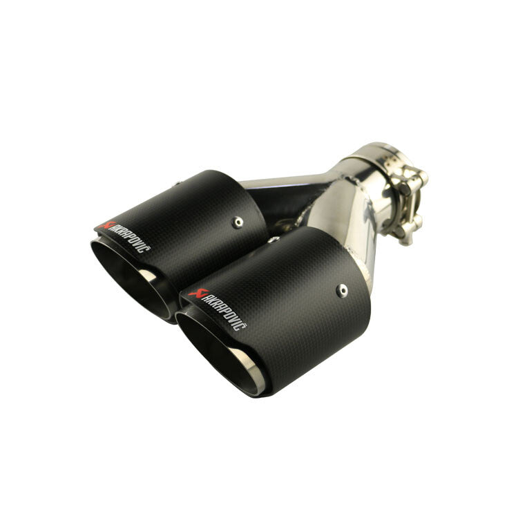 Carbon Fiber Exhaust Tip Dual Pipe ID:2.5 63mm OD:4 102mm Matte Black 2PC