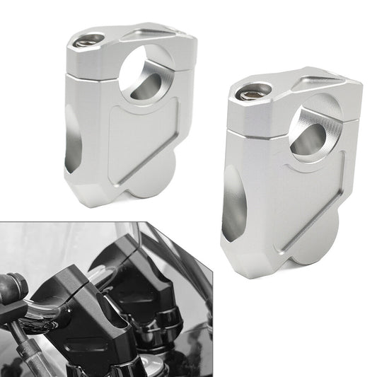 Motorcycle 1 25mm Handlebar Bar Mount Clamp Riser for Suzuki for Kawasaki Silver