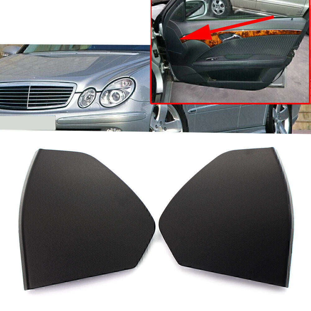 Pair Front Door Upper Cover Trim Black ABS Fit for Mercedes -E-Class W211 2003-2009