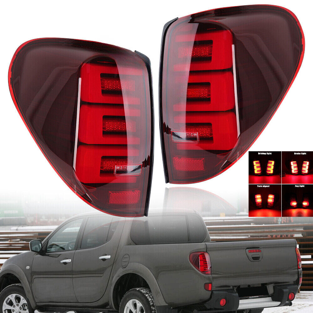 for Mitsubishi L200 Triton 2005-2014 Red Lens 2x LED Rear Tail Light Brake Lamp