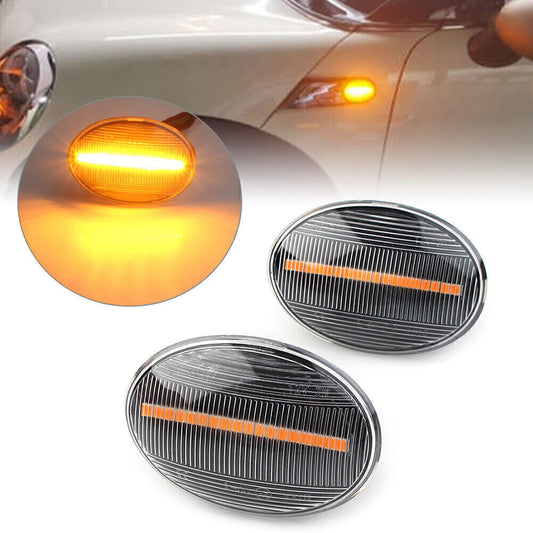 Dynamic Clear LED Side Marker Signal Light Lamps Fit for MINI Cooper R55 R56 R57 R58