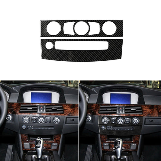 2x carbon fiber CD control panel for BMW 5 Series E60 2008-10 type A