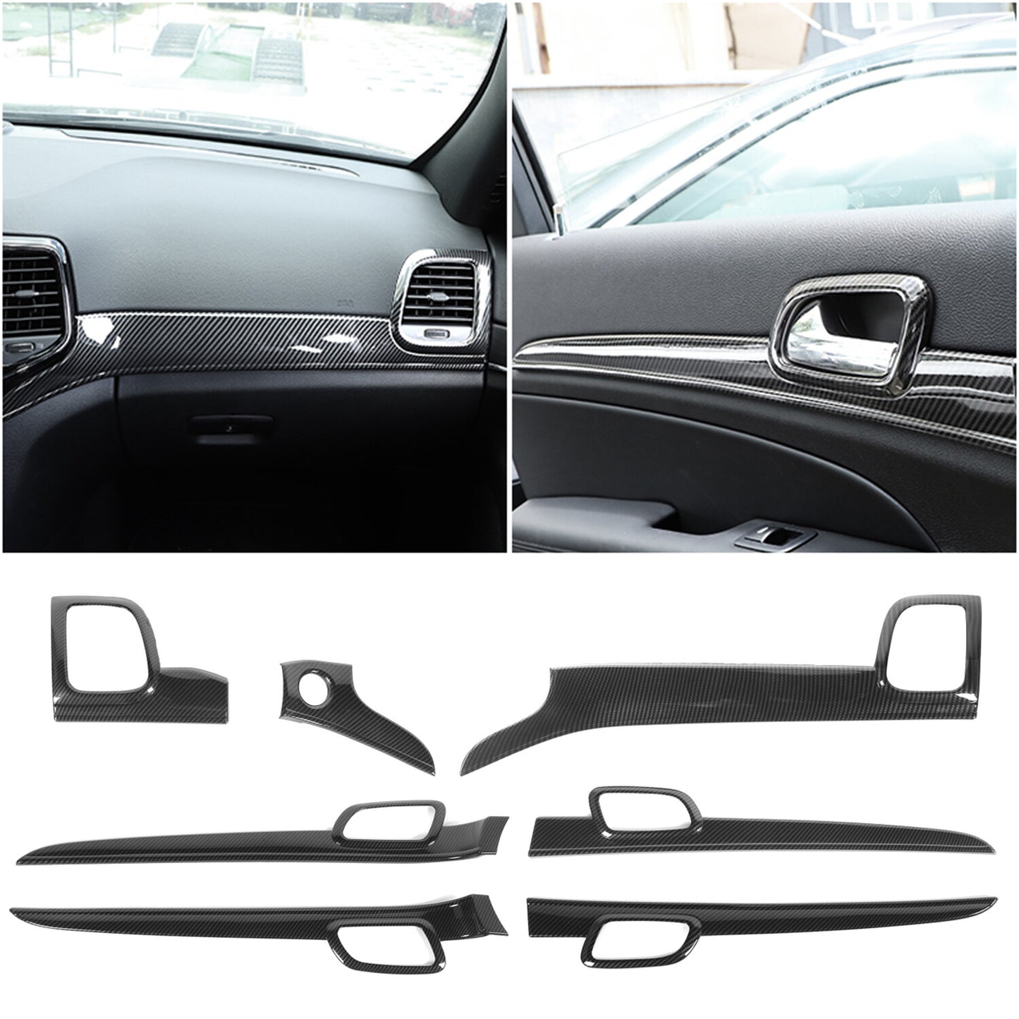 Interior Molded Trim Dashboard Door Cover for Jeep Grand Cherokee 14-21