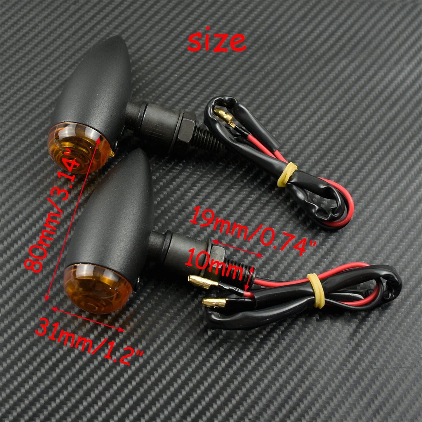 4X Motorcycle Bullet Turn Signal Indicator Light Amber Fit for Harley Bobbe
