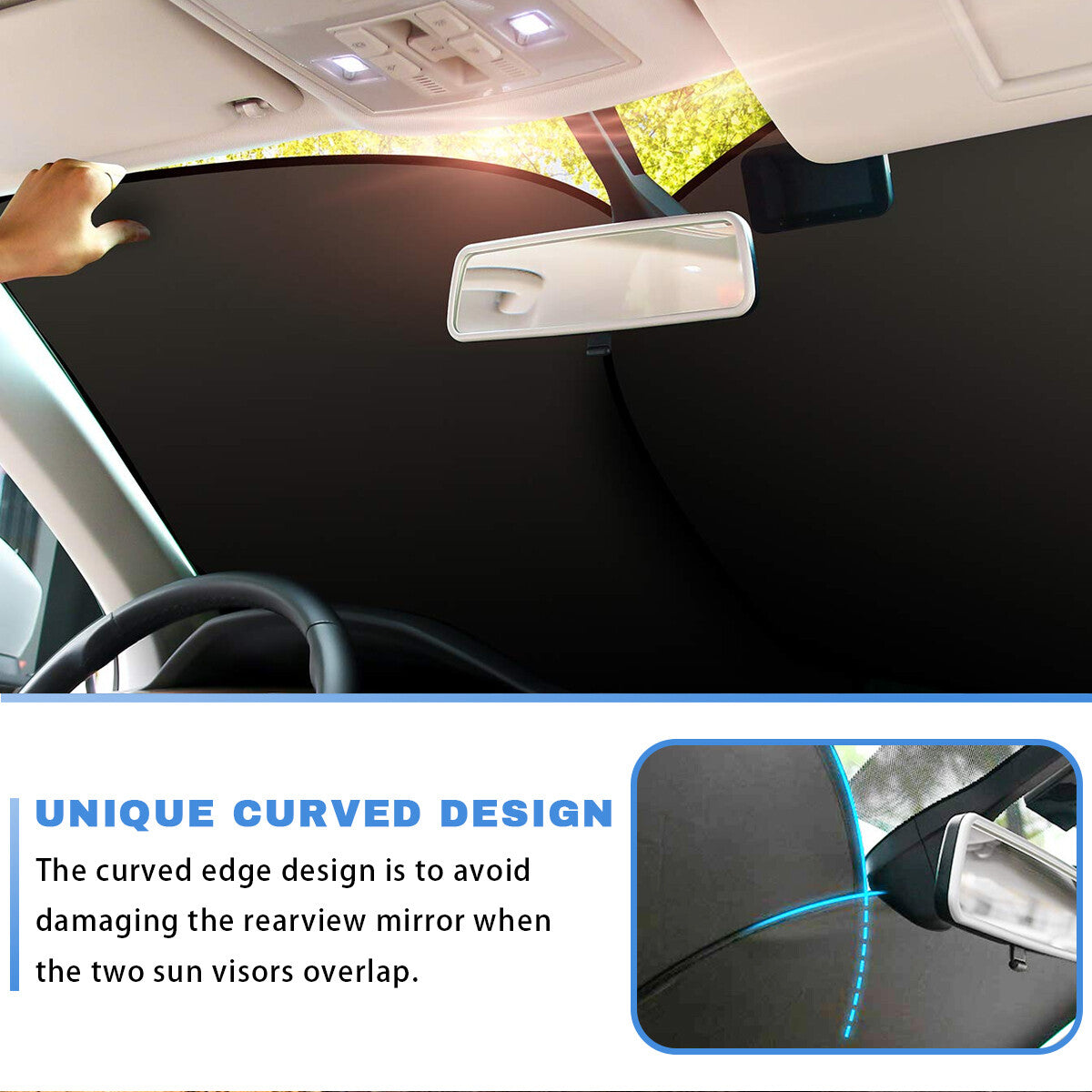 2pcs for GMC Accessories Car Windshield Sun Shade UV Block Rear Side Cover Visor