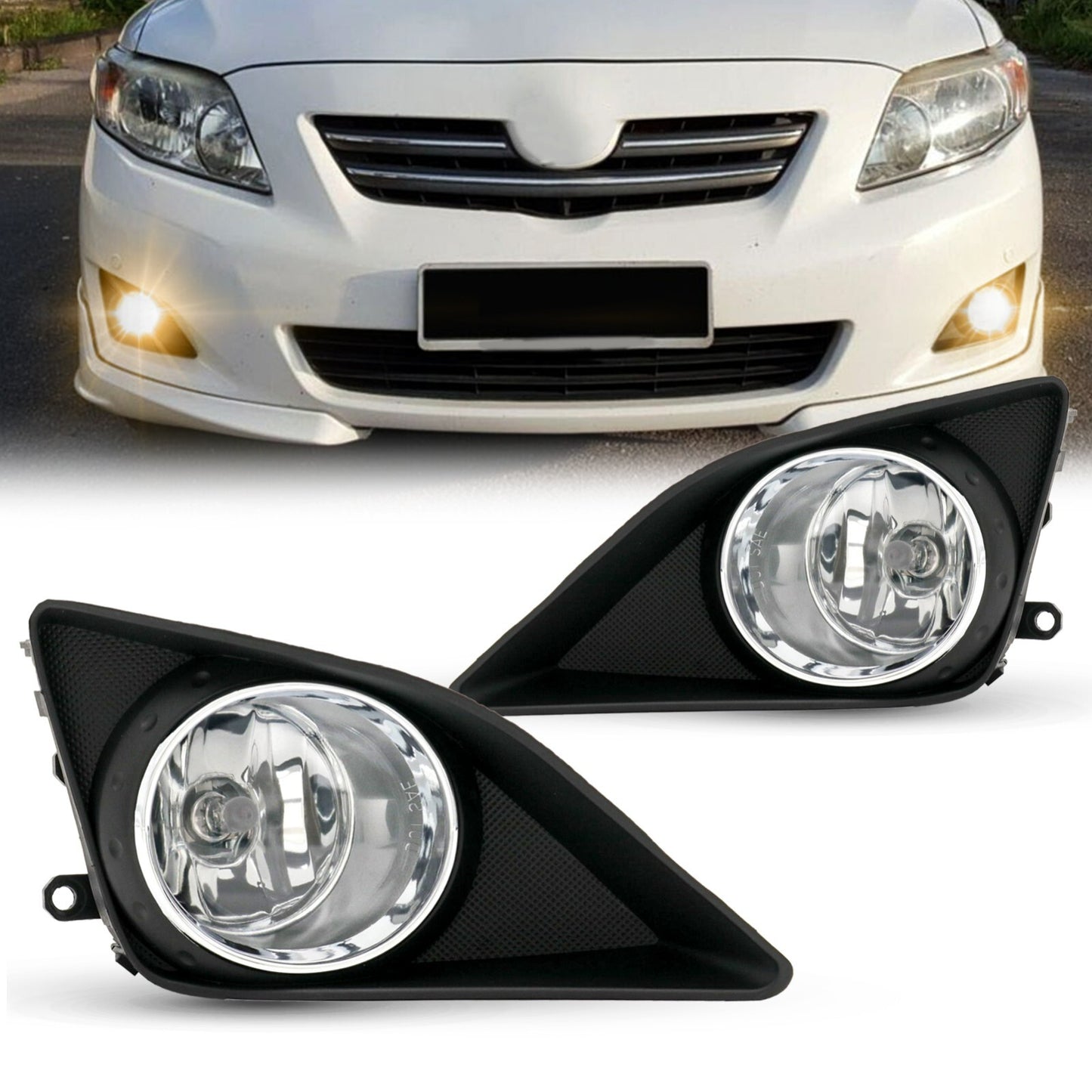 A pair of fog lights suitable for 2008-2010 for Toyota for Corolla /Alt driving fog lights L+R