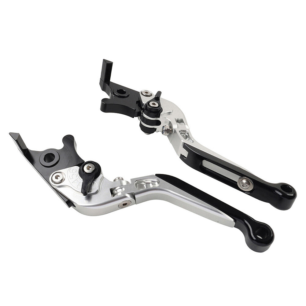 CNC Folding Extendable Brake Clutch Levers for Kawasaki Z1000 ZX9R ZX6R Silver