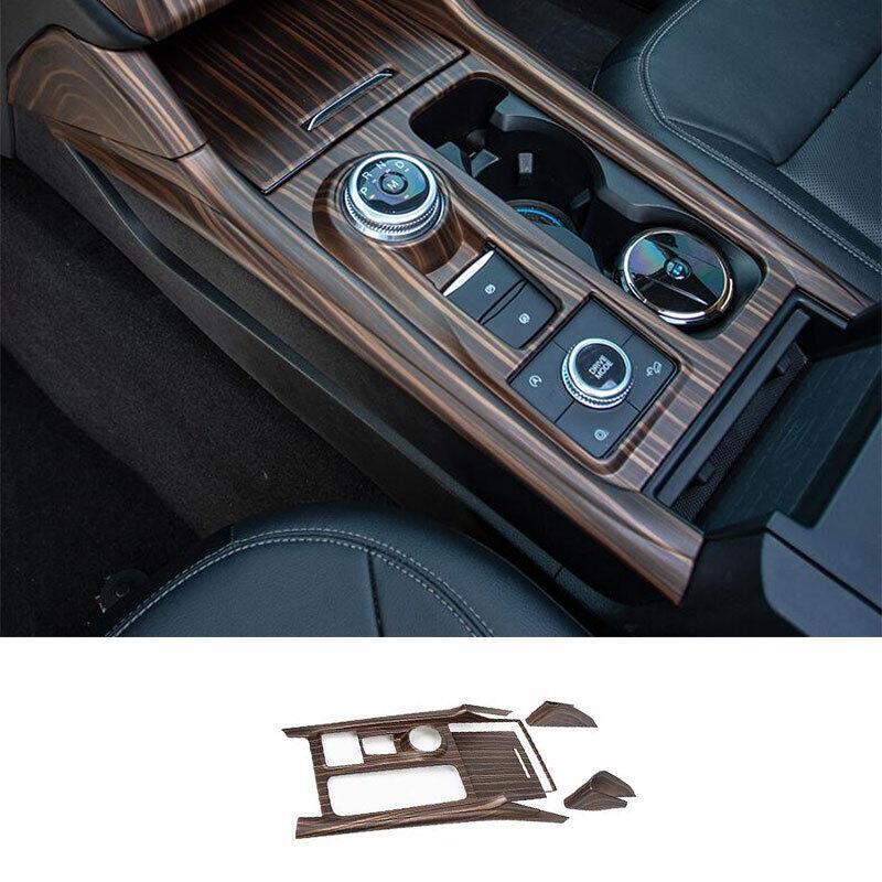 Central Console Gear Shift Panel Trim for Ford Explorer 2020-22 Matt Peach Wood