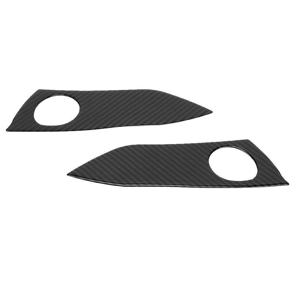 _ 2pcs Carbon Fiber Warning Light Switch Panel Trim Frame Car For