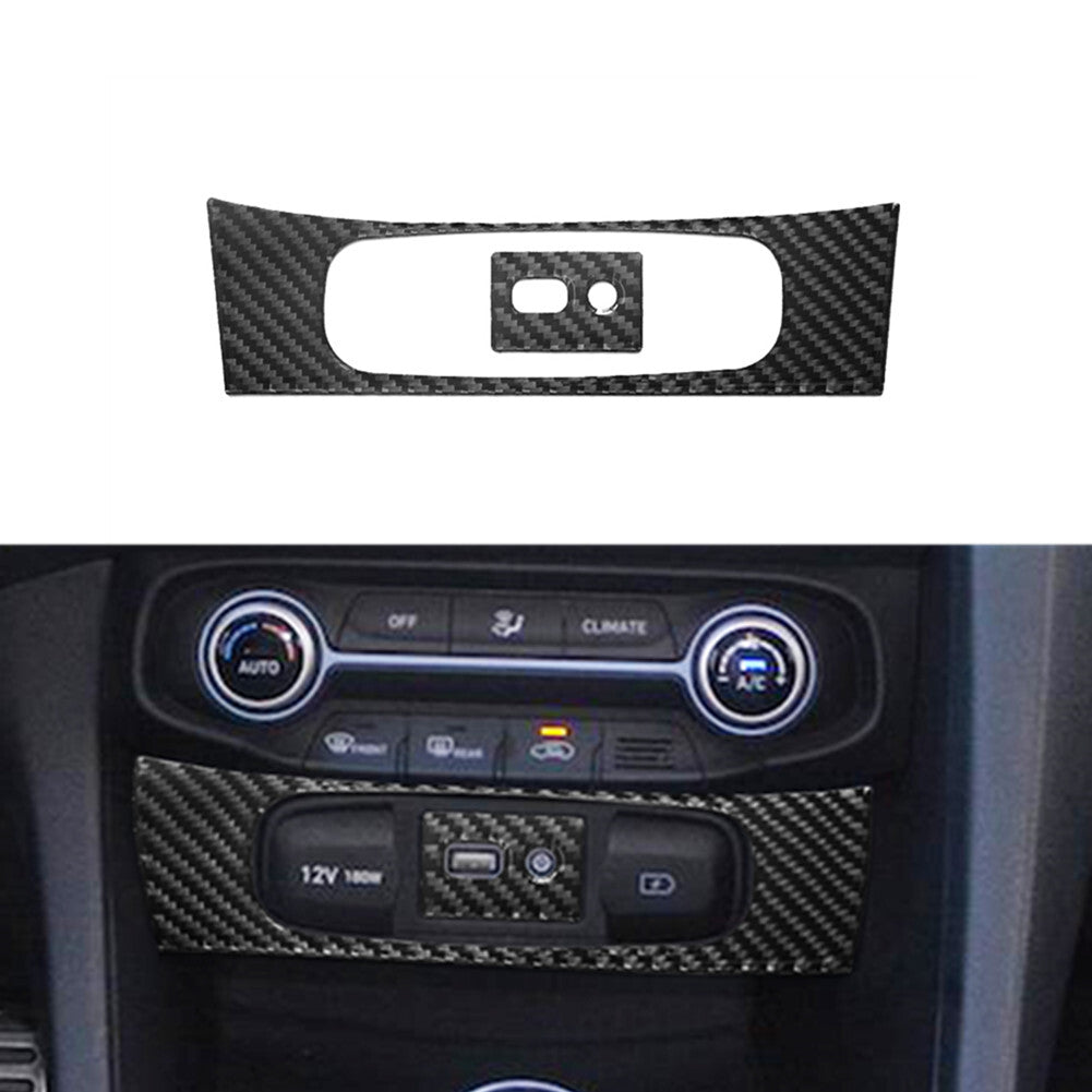 2X Carbon Fiber USB AUX Port Frame Trim Cover for Hyundai for Veloster JS 2019-2022