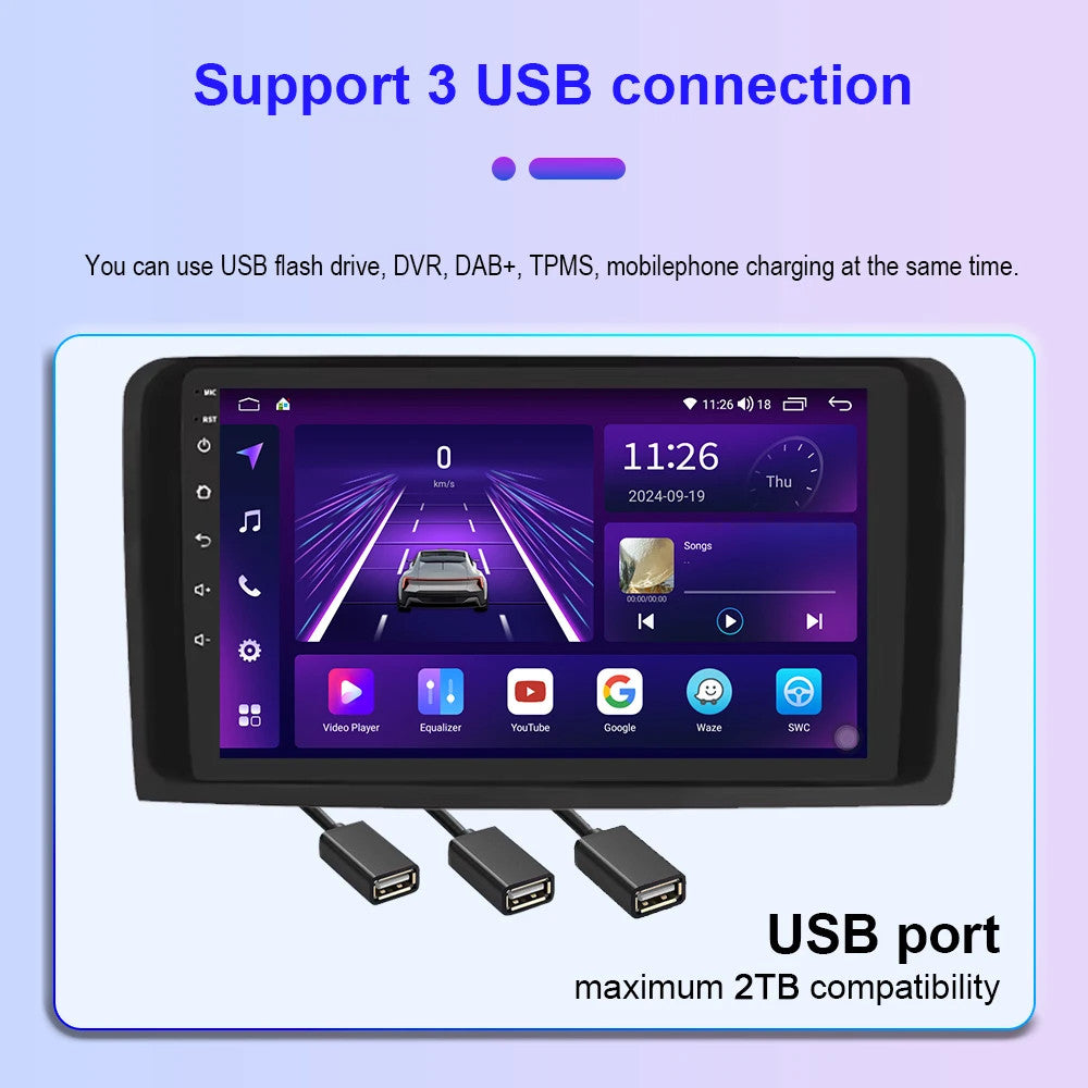 for Mercedes for Benz ML W164 X164 ML350 ML300 GL500 CarPlay Car Radio Screen GPS