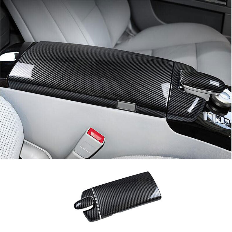 for Benz S-Class W221 2008-2013 Carbon Fiber Car Console Armrest Box Panel Cover