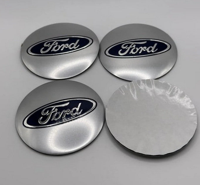 4-Piece for Ford Wheel Center Sticker 56mm Wheel Edge Sticker Badge Silver