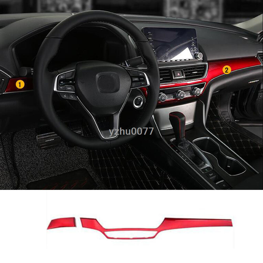 for Honda Accord 2018-2022 Car Red Car Interior Decoration Kit Covers Trim 21Pcs