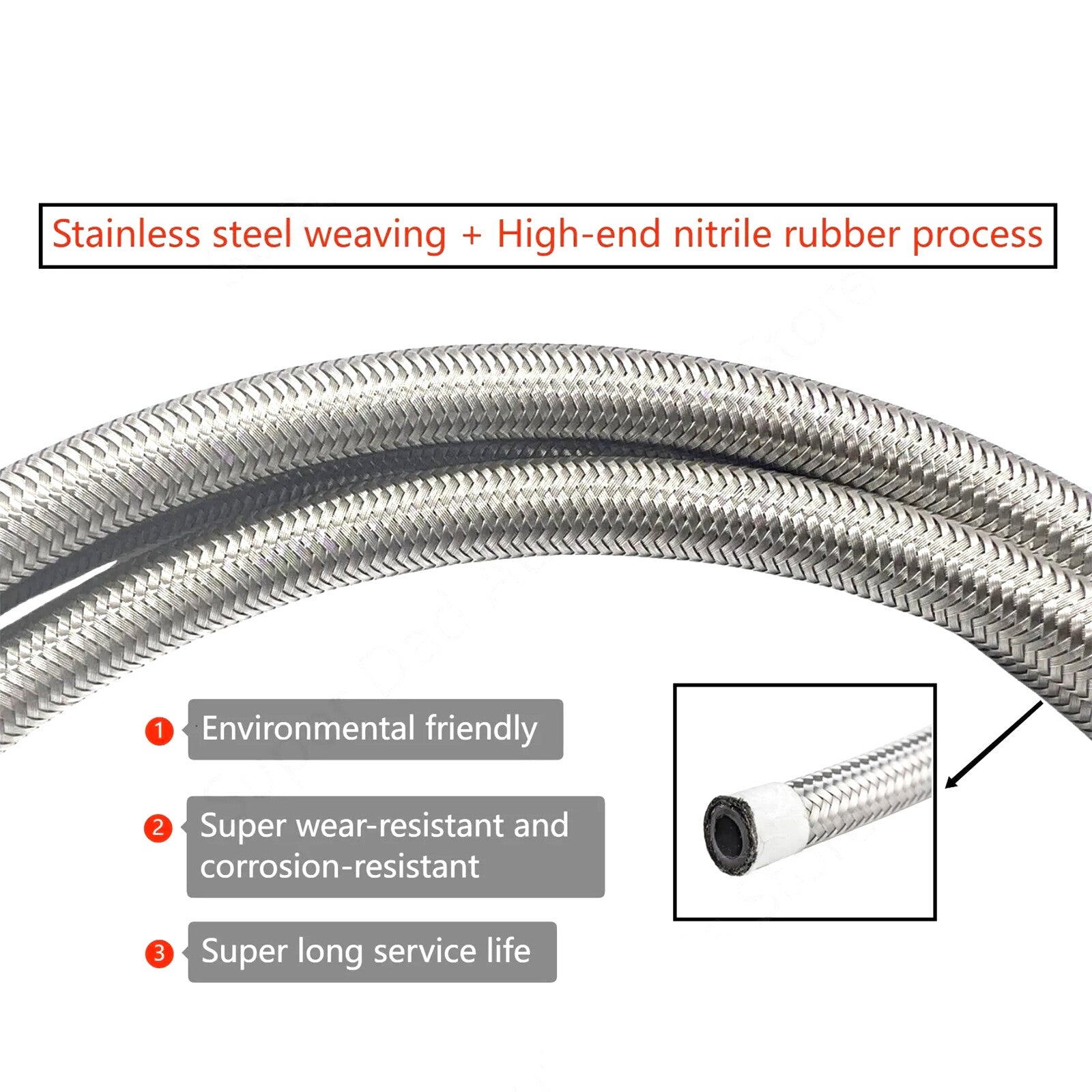 SS Braided Fuel Lines Quick Fix Set for GMC for Chevrolet Gas Flex Ext Cab