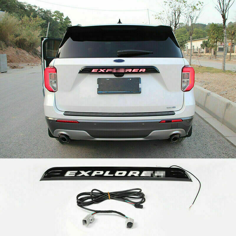 for Ford Explorer 2020-22 black LED Badge Rear Trunk Tailgate Molding Trim Strip
