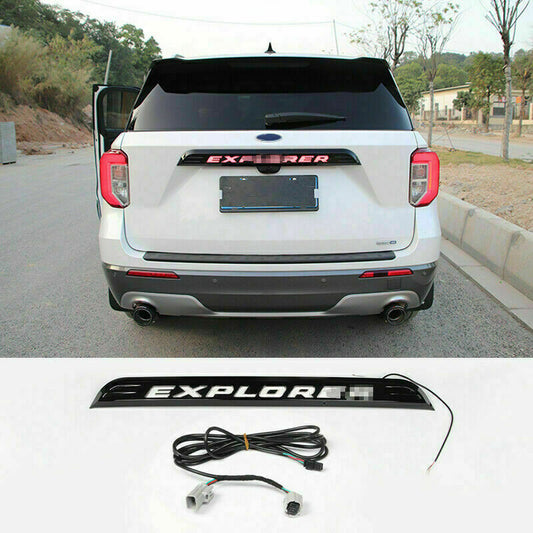 for Ford Explorer 2020-22 black LED Badge Rear Trunk Tailgate Molding Trim Strip