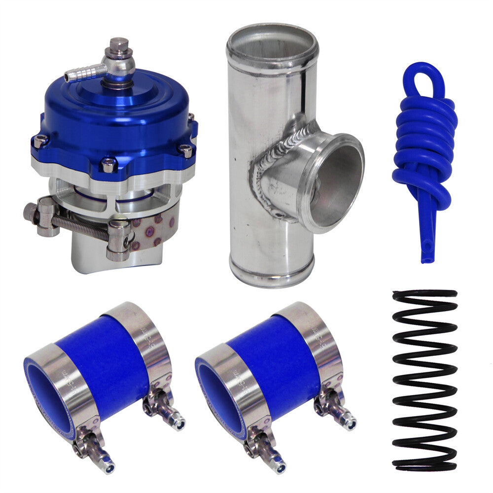 50MM 35PSI Boost V-Band Turbo Blow Off Valve BOV + 2'' Flange Pipe Hose Kit BL