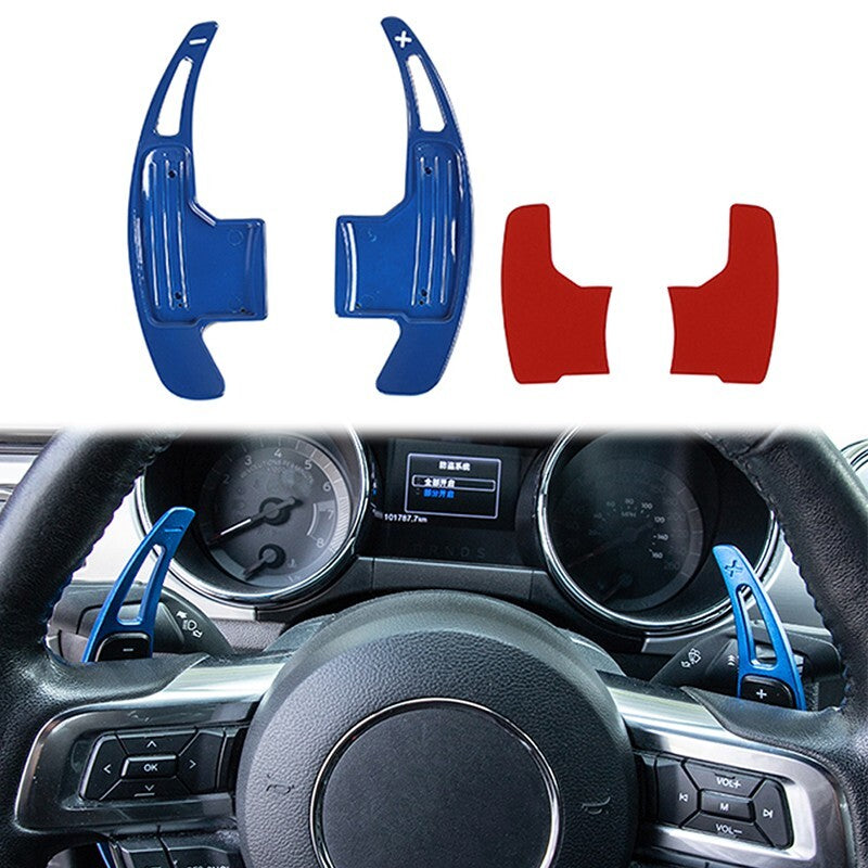 Blue Steering Wheel Shift Paddle Cover Trim for Ford for Mustang 15-23 Accessories