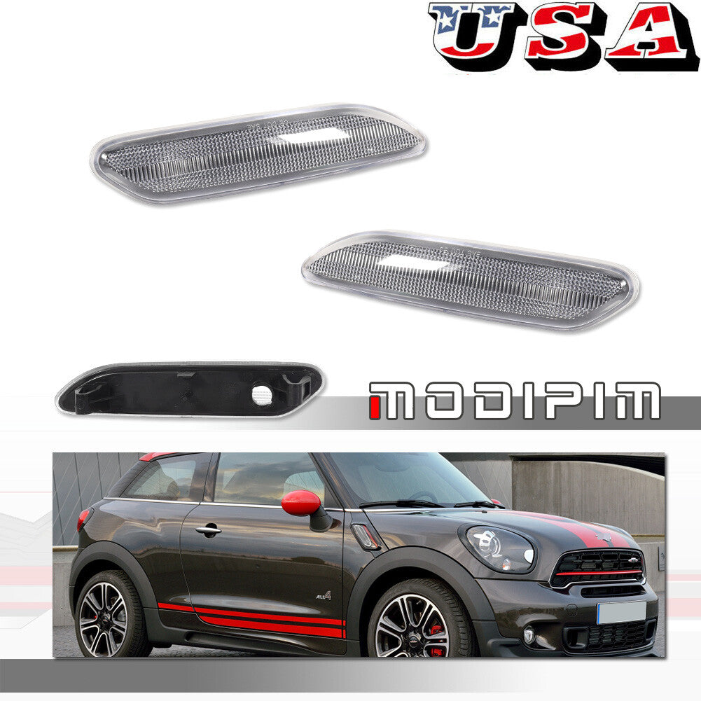 Transparent Lens Side Marker Light Protective Cover Kit for Mini Cooper Countryman 12-17 R60 R61