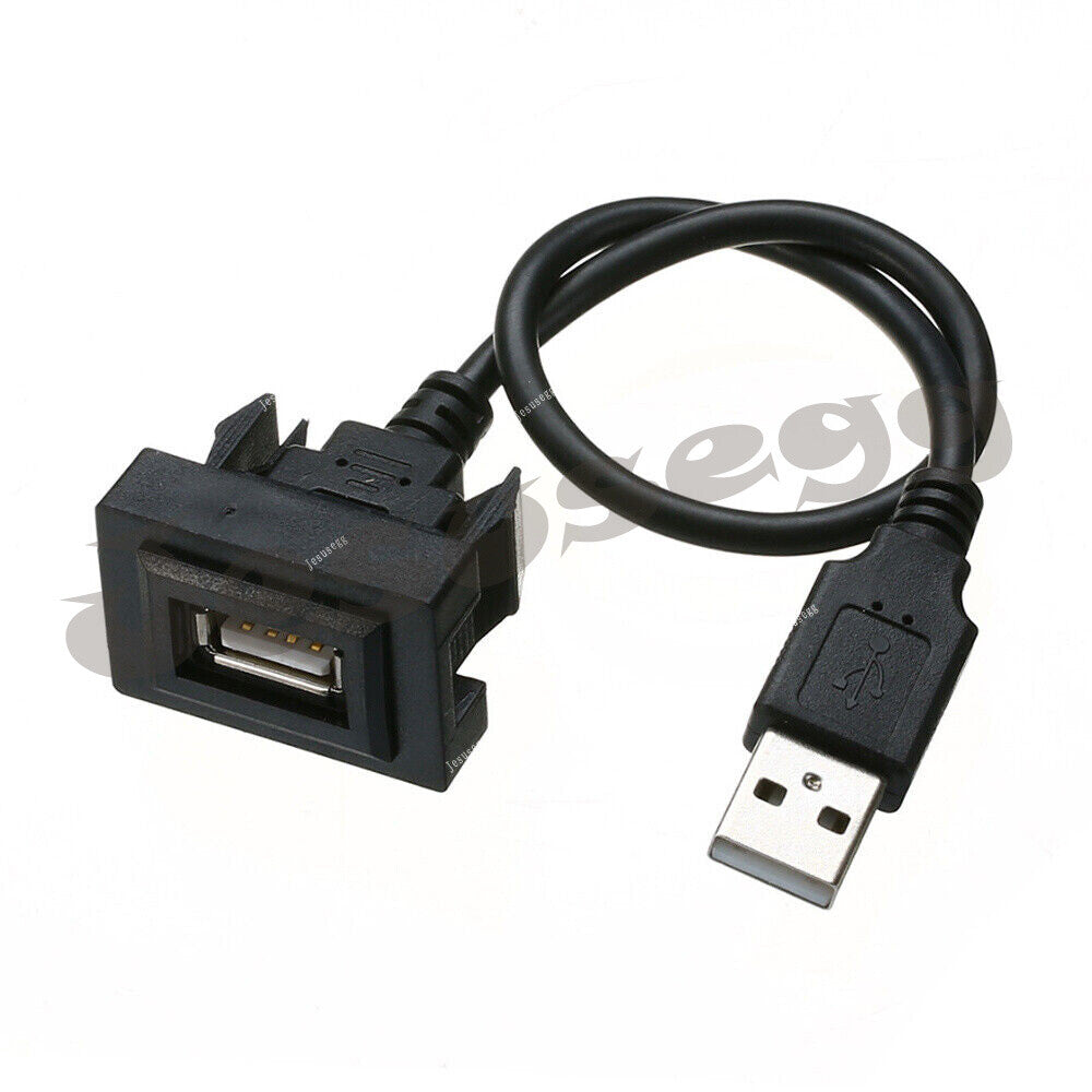 Black Fits for Toyota Car Dashboard Flush Mount USB A Male to Female Extension Cable