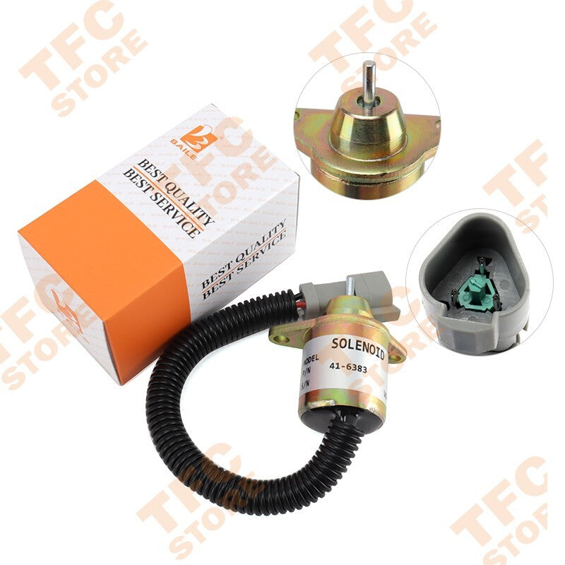41-6383 Fuel ShutOff Solenoid for Yanmar Engine 4TNE84 4TNE88 Thermo King TK 12V